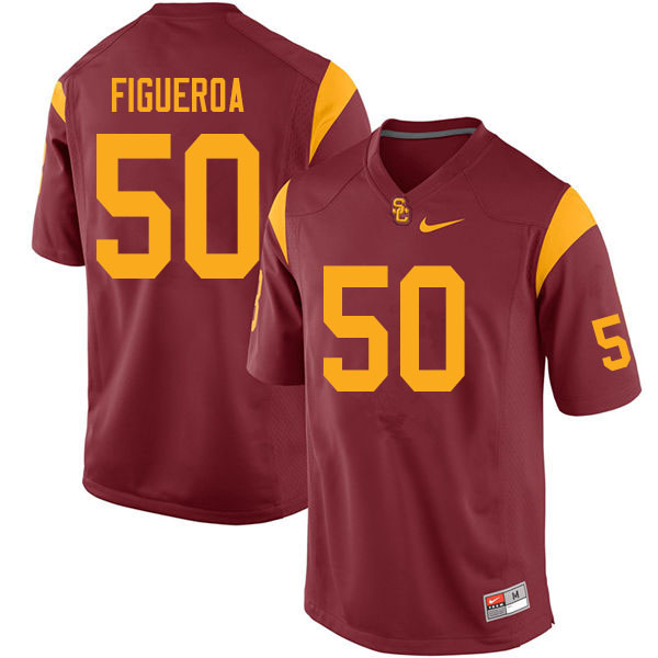 Men #50 Nick Figueroa USC Trojans College Football Jerseys Sale-Cardinal